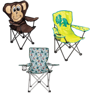 an image showing a range of colourful, children's camping chair